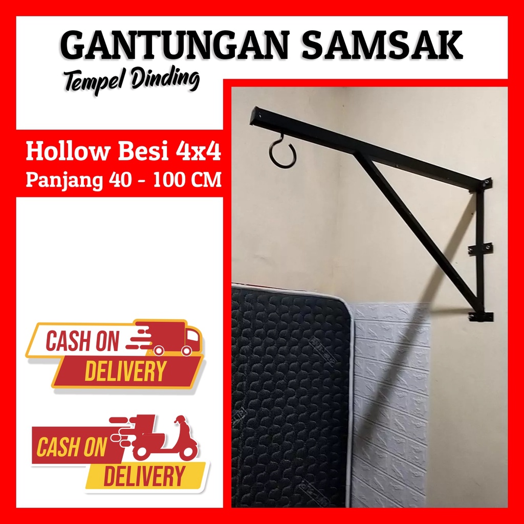 Gantungan Besi Samsak Bantalan Tinju Tempel Dinding Super Kokoh | Besi Hollow 4x4 Gantungan Ayunan B