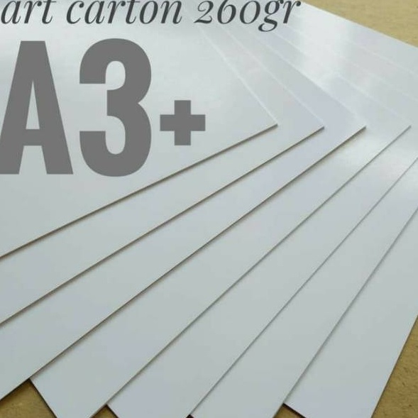 

✓ ( 50 Lembar ) Kertas Art Carton 260 Gsm / Karton Glossy Uk A3+ / 32cm X 48.3cm