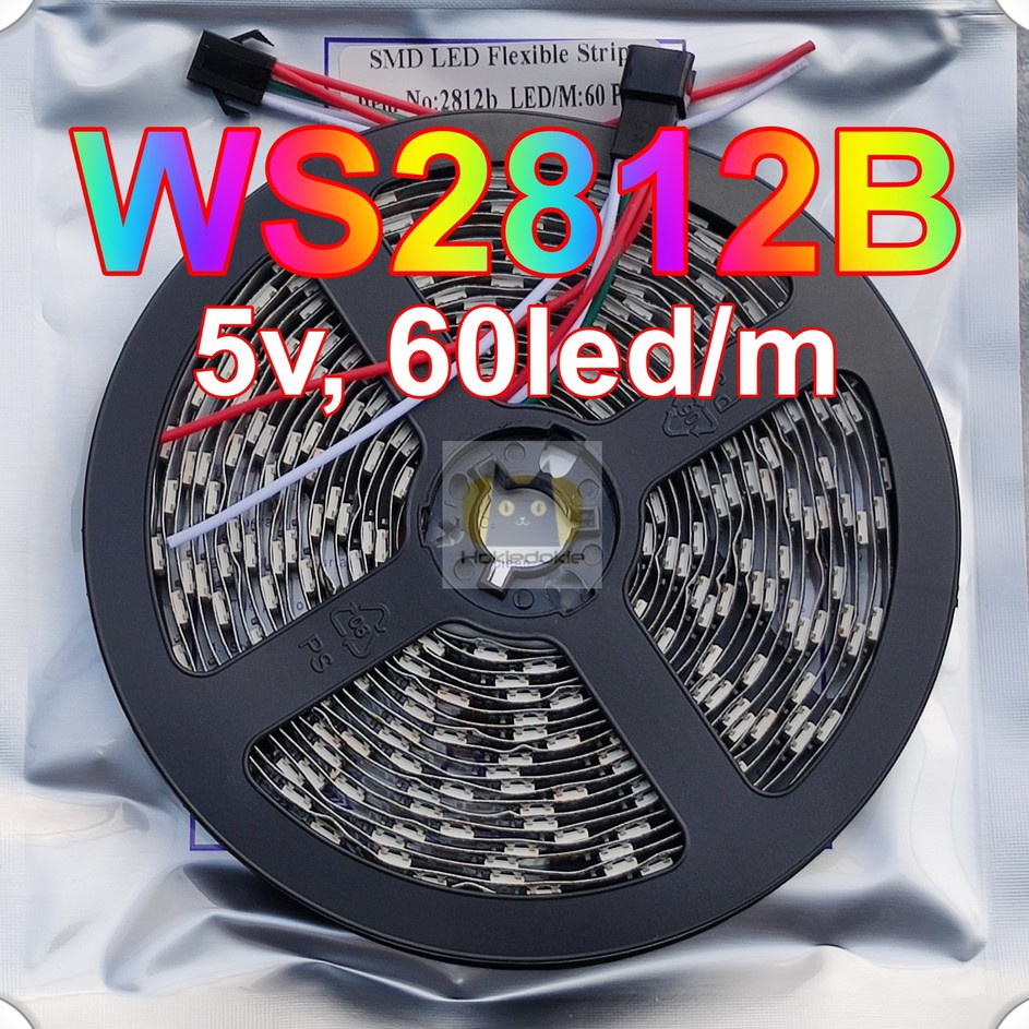 [ COD ]  Led strip RGB WS2812b WS2812 5v 5m 60led/m ip20 indoor Led Rapat 