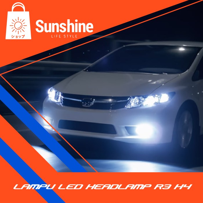 [Baru] Lampu Led Headlamp Led R3 H4 Diskon