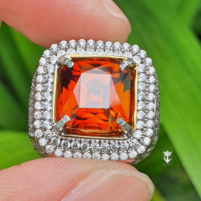 ✨Termurah Batu Permata Natural Hq Pumpkin Orange Zircon 10.21 Ct Nte Gri Memo Terbatas