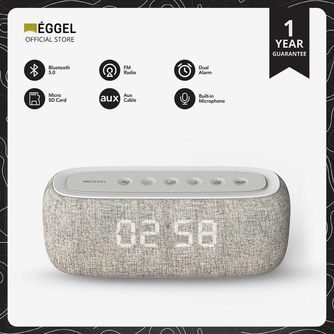 Eggel Home Clock + Radio + Portable Bluetooth Speaker