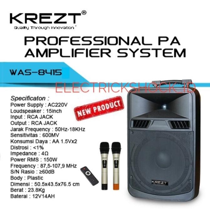 SPEAKER PORTABLE WIRELESS MEETING KREZT WAS 8415 ( 15 INCH )