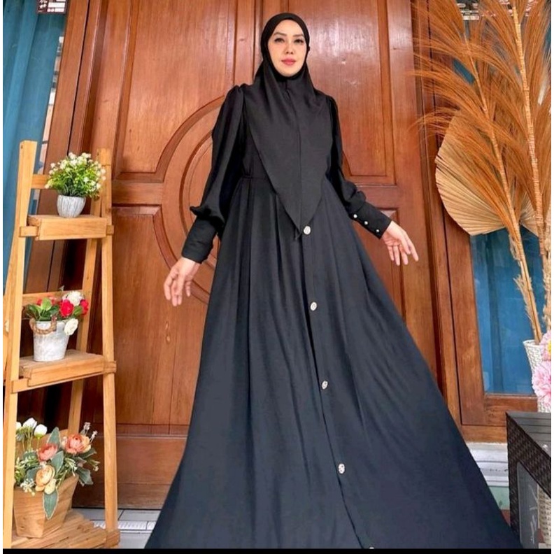 Gamis Set Bergo Cringkel MaliQa M2