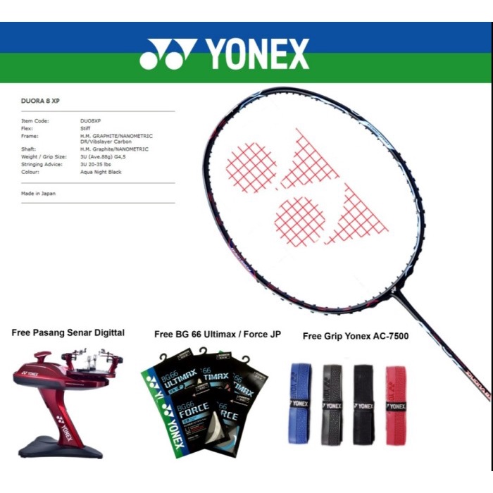 [Best Seller] Yonex Duora 8 Xp 8Xp Raket Badminton Ori Berkualitas