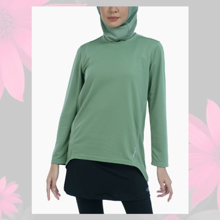 [New] Kaos Sport Wanita Astec Amira Women'S Long Sleeve T-Shirt - Olive Ori Bisa Sameday