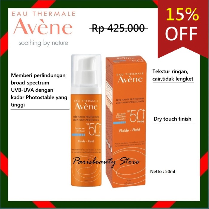 [Original] Promo  Avene Sun Care Fluid Fragrance Free Spf 50 Bisa Gojek