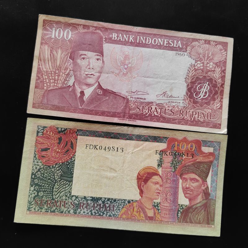 Uang kuno 100 Rupiah Soekarno 1960