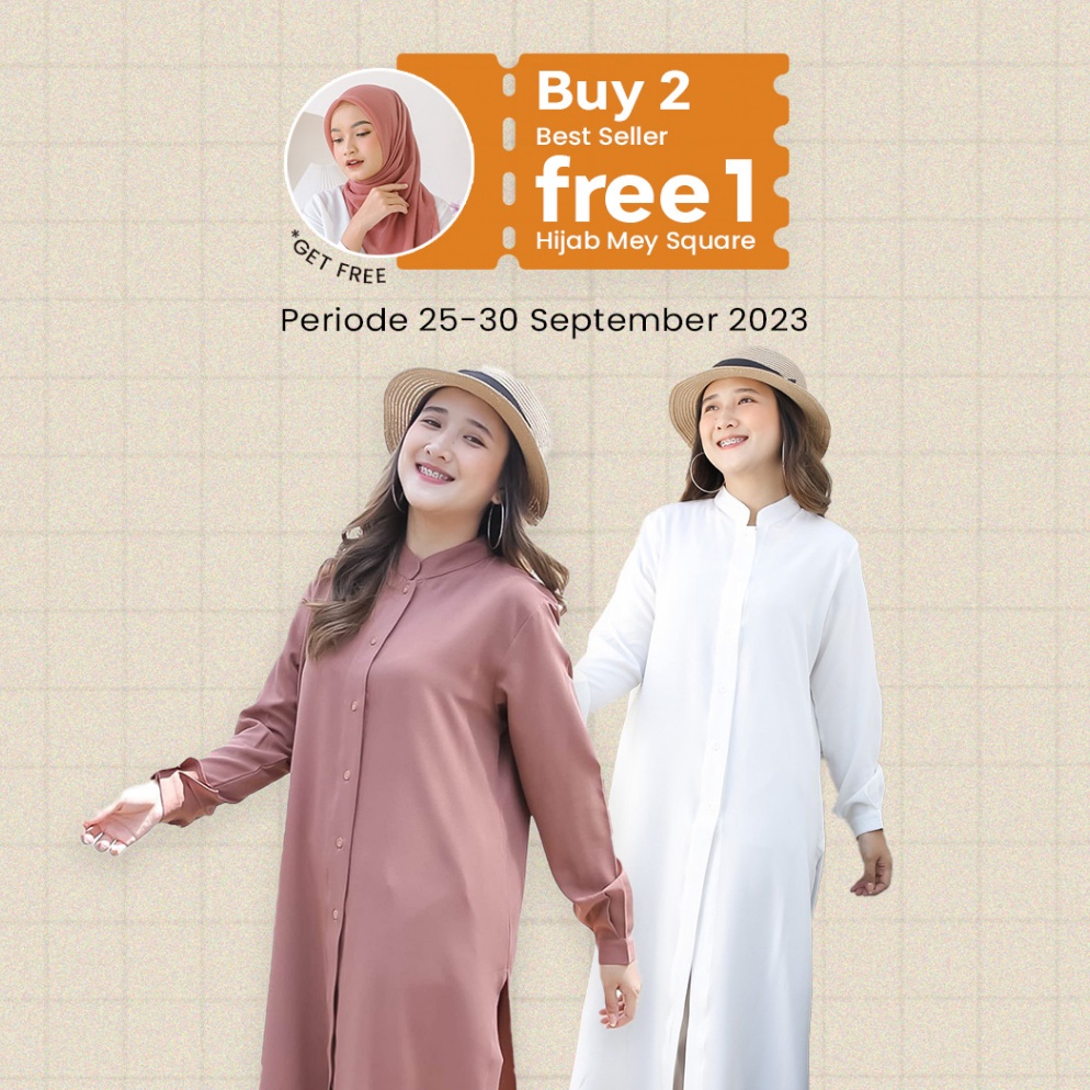 Wow Murah Meriah.. Fimelo Cassy Tunik  (Tunik Polos  Wanita Lengan Panjang)