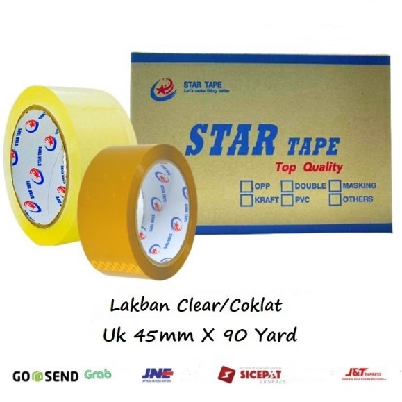 

✨Sale Lakban Bening Dan Cokelat Star Tape 2 Inch 90 Yard Bisa Sameday