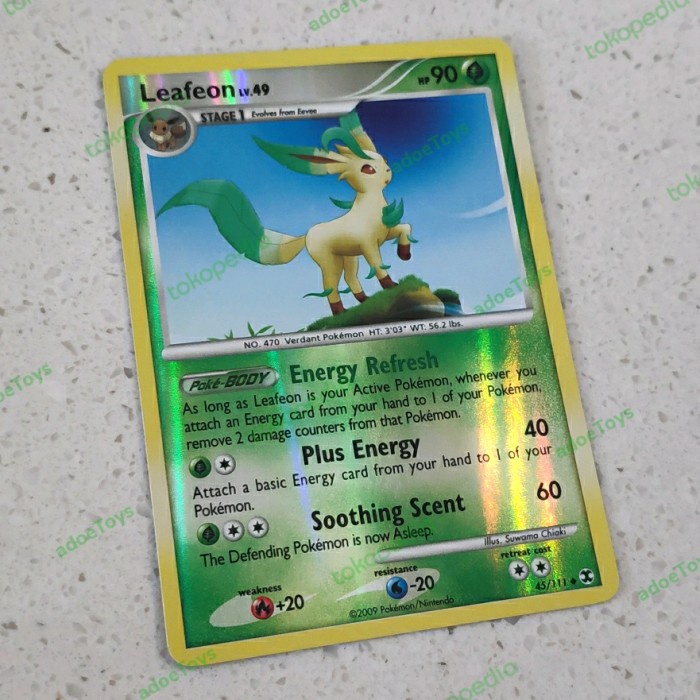 ✅New Leafeon Rev Holo Kartu Pokemon No Ex Gx Vmax Sr Hr Aa Sylveon Glaceon Berkualitas