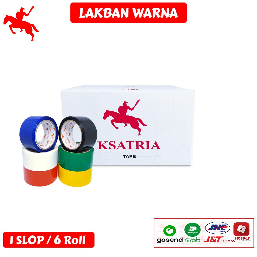 

Lakban Opp Tape / Lakban Warna Ksatria Tape 60 Yard (1 Slop)