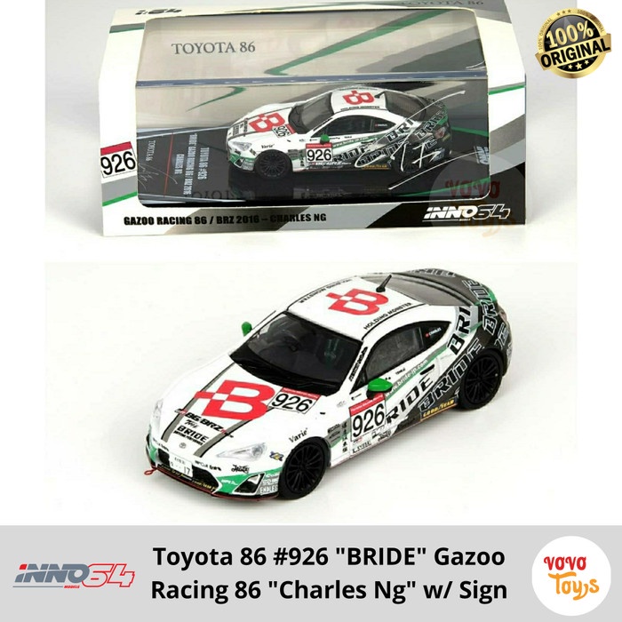 ✅New Inno 1/64 Toyota 86 Bride Gazoo Racing 86 Charles Ng Brz 2016 Limited