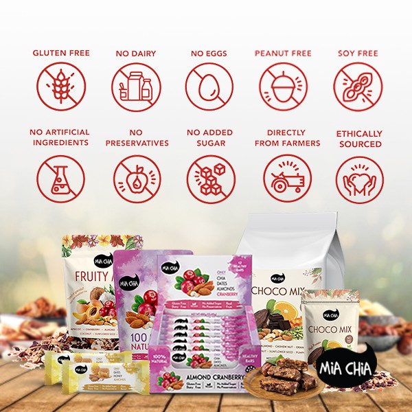 

Mia Chia Oat Bar Cinnamon - Healthy Organic Granola Cemilan Diet Sehat