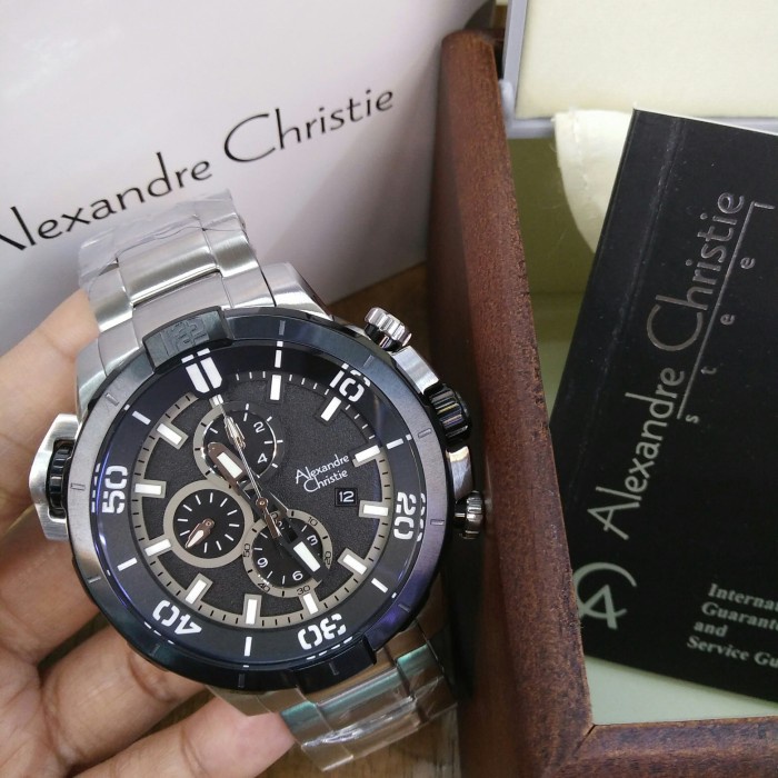 ✅Ori Jam Tangan Pria Alexandre Christie Ac 6554 Mc Stainless Steel Silver Terbaru