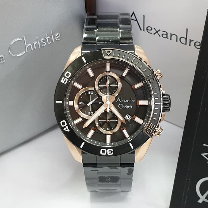 ✅Original Alexandre Christie 6543Mc / Ac6543 Black Rosegold Original  Garansi Bisa Sameday