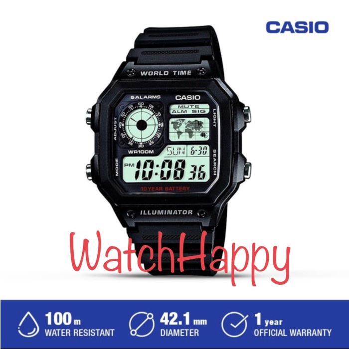 ✅Ori Jam Tangan Pria Casio Ae-1200Wh-1Avdf Original Murah Sport Garansi Bisa Gojek