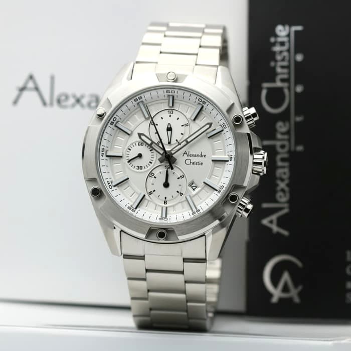 ✅Termurah Jam Tangan Pria Alexandre Christie Ac 6524 Original Sport - Silver Limited