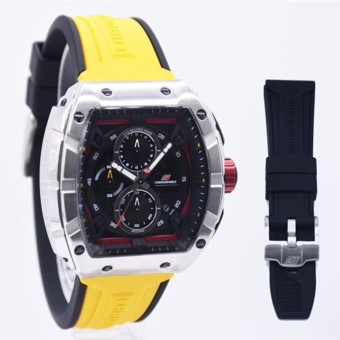 ✅Sale Jam Tangan Chronoforce 5336 Yellow Silver Red Original Garansi 1 Tahun Berkualitas