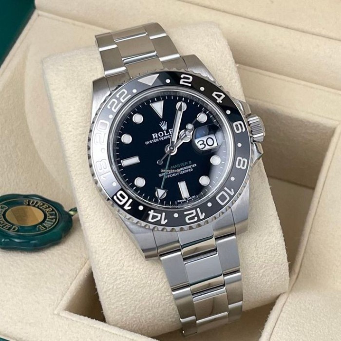 ✅Sale Luxury Rlx Gmt Master Ii Black 40Mm 904L Ceramic Bezel 116710Ln Clean Diskon