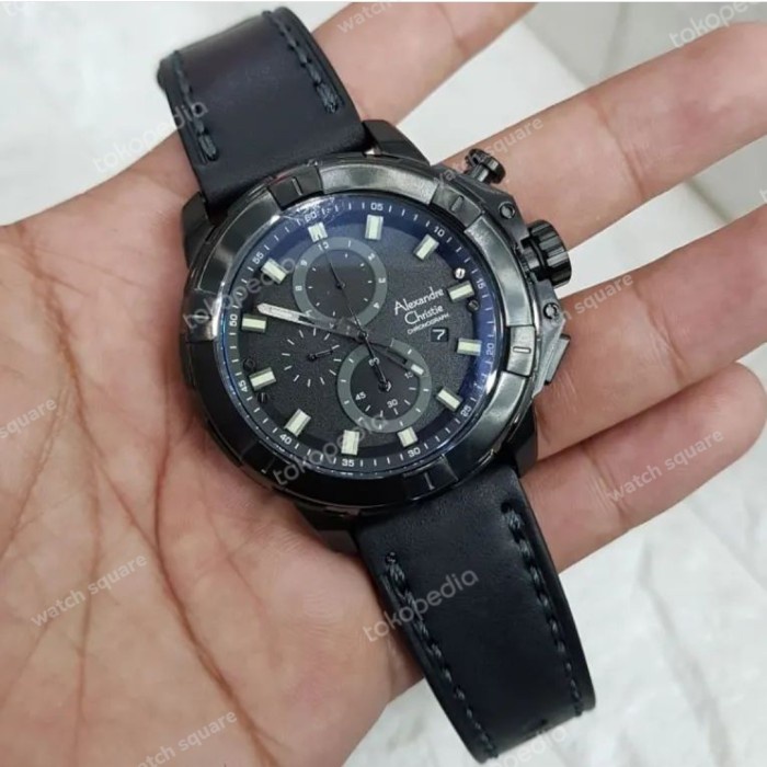 ✅Original Jam Tangan Alexandre Christie Pria Original Ac6588 Black Limited