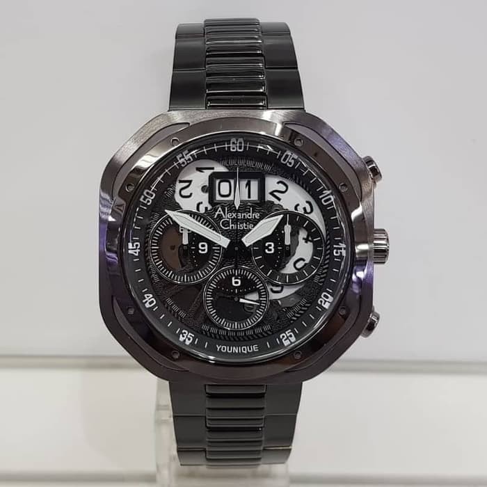 ✅Sale Jam Tangan Pria Original Alexandre Christie Ac6468 Grey Black Diskon