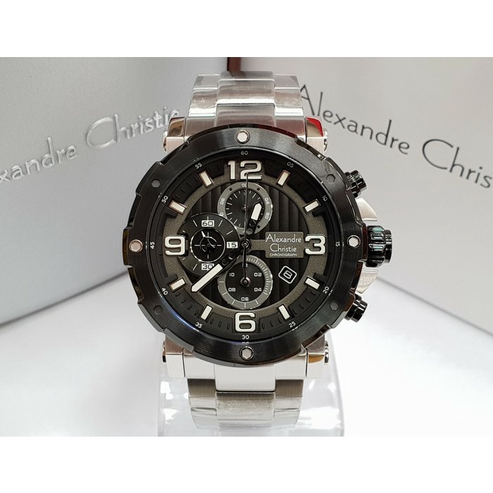 ✅Ready Alexandre Christie Ac 6474 Silver Black. Garansi Resmi 1Tahun Limited