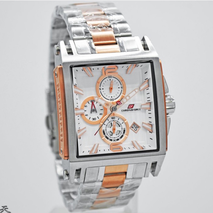 ✅Sale Chronoforce Cf 5312-2Mrc - Jam Tangan Pria Original - Silver Rose Limited