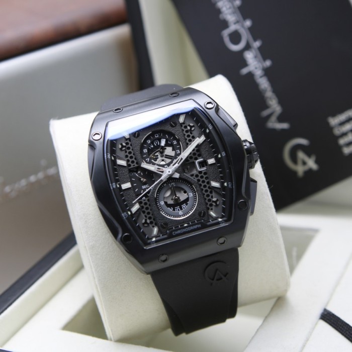 ✅Original Jam Tangan Pria Alexandre Christie Ac 6608 Ac6608 Full Black Diskon