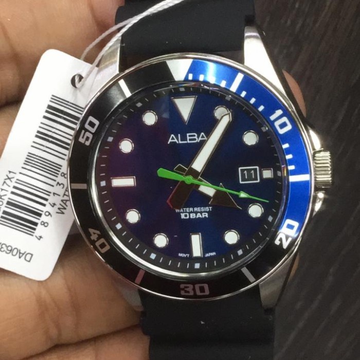 ✅Termurah Jam Tangan Pria Alba Ag8K17X1 Rubber Black Original Bisa Gojek