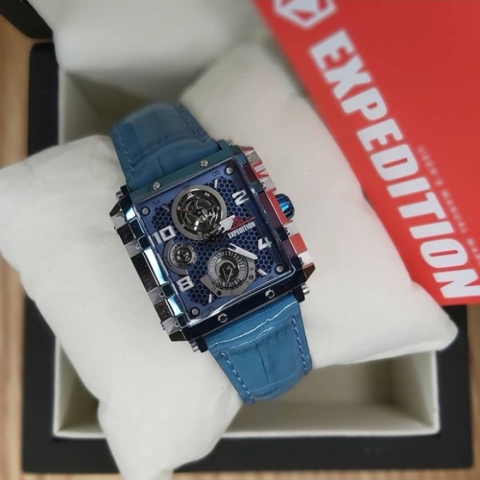 ✅Baru Jam Tangan Wanita Original Expedition E 6757 Silver Blue E6757 Diskon