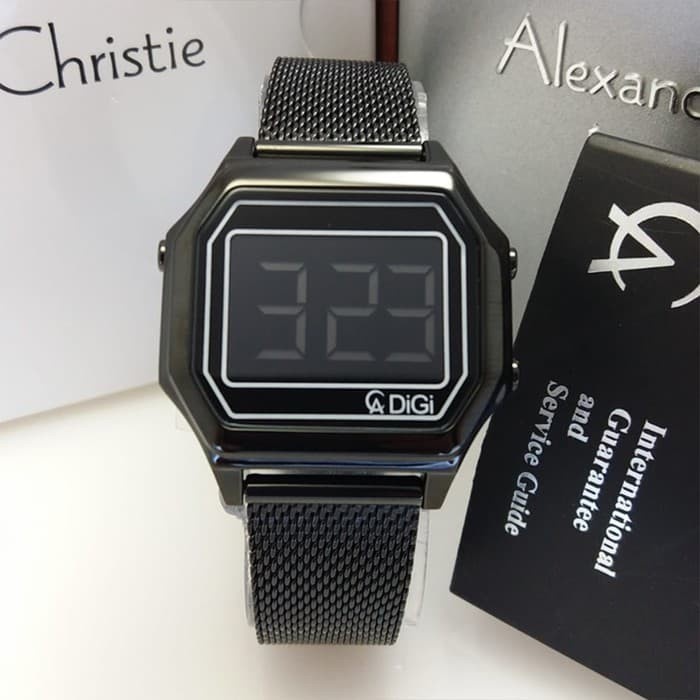 ✅New Ori Alexandre Christie 9222 Digital Cewe Rantai Pasir Hitam Model Terbaru Terbaru