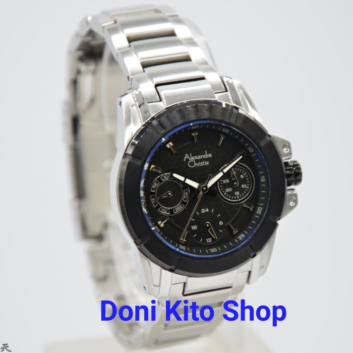 ✅New Jam Tangan Alexandre Christie Original Ac6226 Silver Black Ac 6226 Diskon