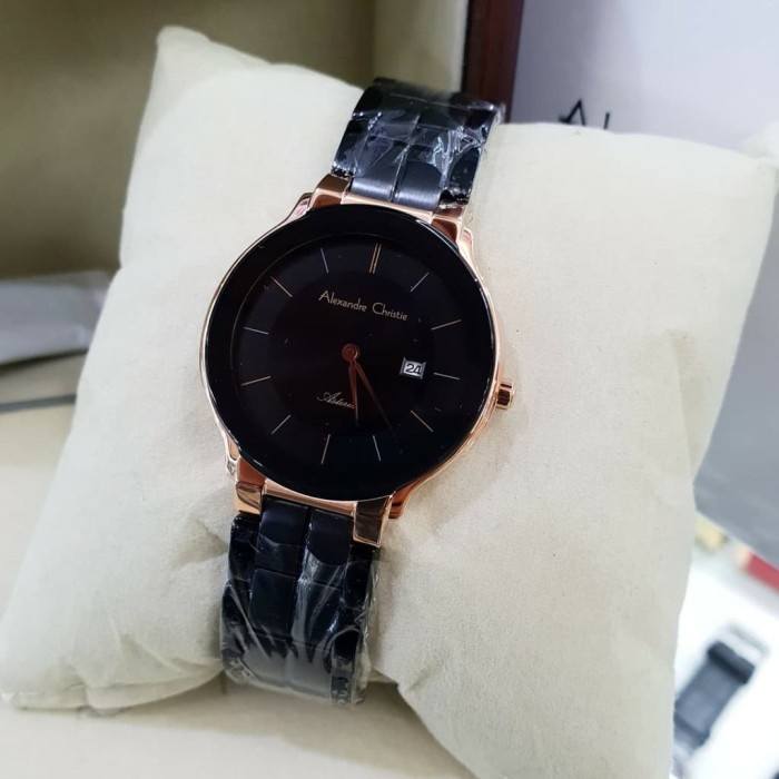 ✅New Ori Jam Tangan Alexandre Christie Wanita Original Ac8615 Black Rosegold Berkualitas