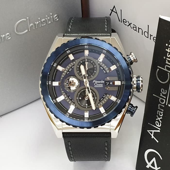 ✅Baru Alexandre Christie Ac 6521Mc / Ac6521 Silver Blue Original  Garansi Limited