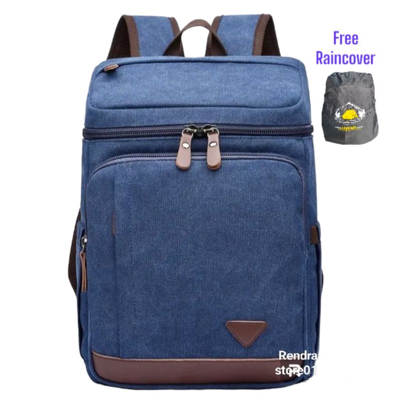 Tas gendong pria dan wanita kanvas premium /tas backpack/tas punggung kanvas import #8098