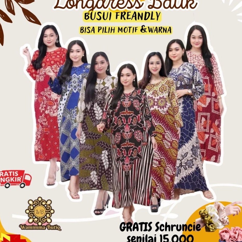 %DRIPP]➡️ Daster Batik Lengan Panjang Baju Daster Lengan Panjang Longdress Batik Long Dress Lengan P