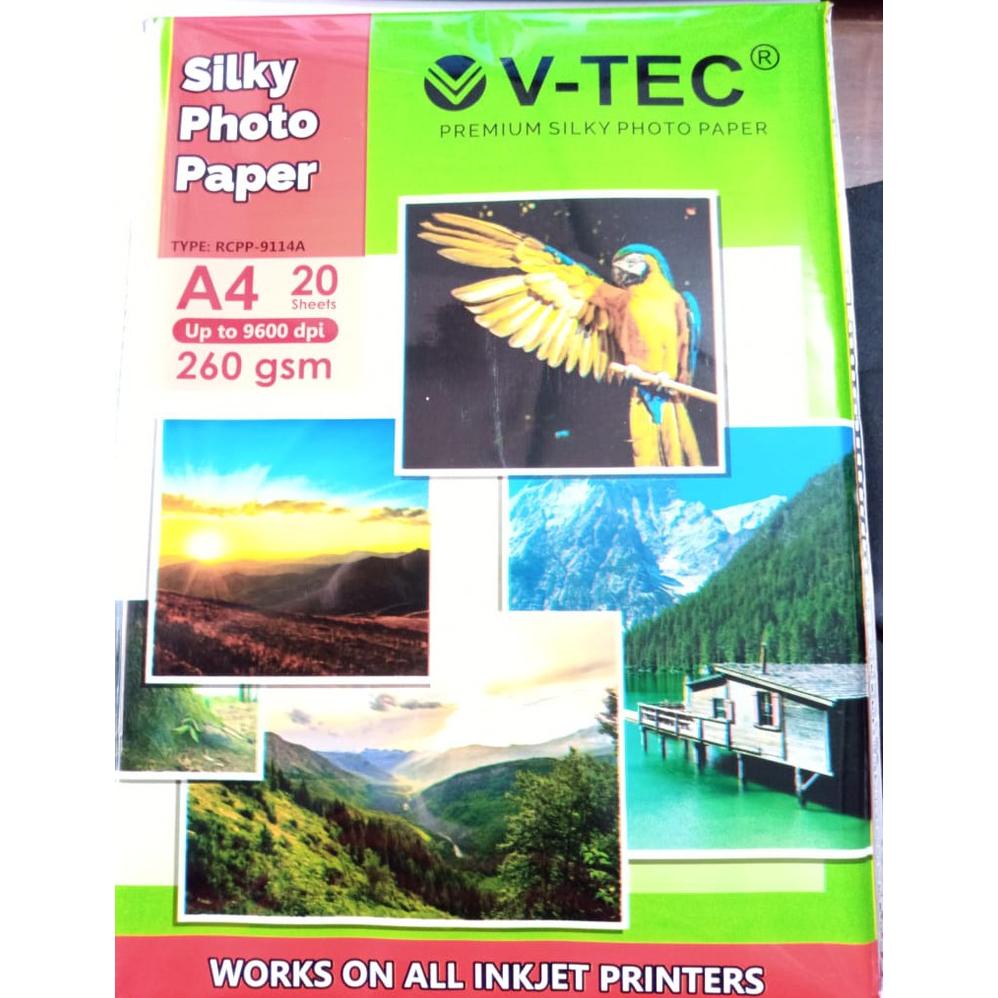 

Trendy (1 Pack) Kertas Foto doff / Po Paper v-tec - Silky A4 260gsm !
