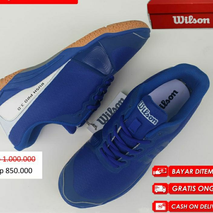 [Q3674V> Sepatu Tenis Wilson Sepatu Olahraga Tenis Wilson Sepatu Wilson Rush Pro 3.0 Original / virr