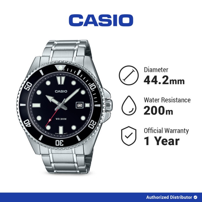 [READY INSTANT] Casio MDV-107D-1A1VDF Original Jam Tangan Pria Analog Silver