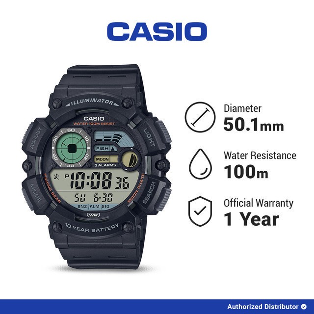 [READY INSTANT] Casio Jam Tangan Pria WS-1500H-1AVDF Digital Original