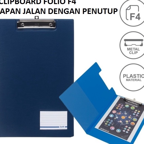 

[I46✉] Bantex Clipboard Papan Jalan Model Cover Penutup Size Folio.