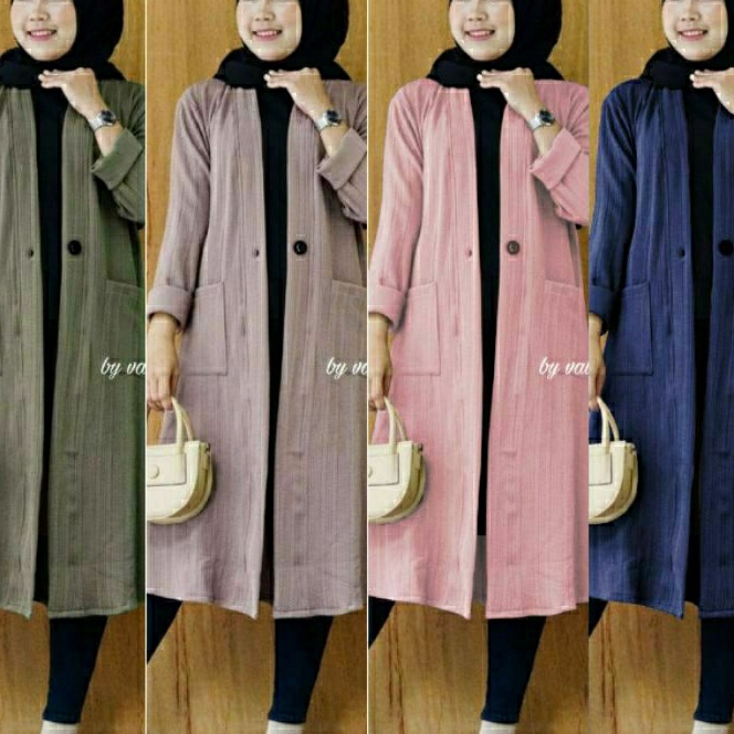 (J45◆) MUMU - Jaket Knit Rajut Tebal Import Tessa Cardy #5 by Hijab Solo LIVE➲.