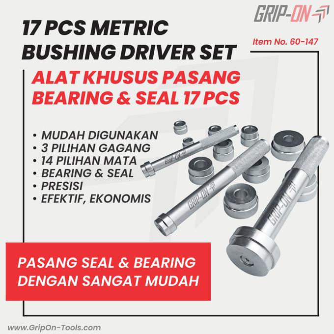 Promo Grip-On Metric Bushing Driver Set 17 Pcs Lepas Pasang Bushing Seal