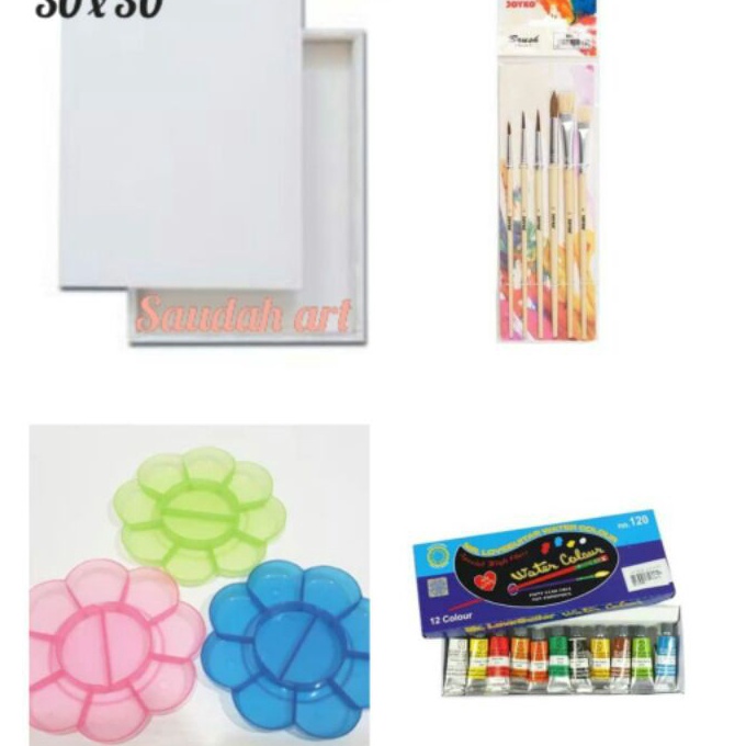 

[S77-➸> Paket Kancas Lukis (kanvas 30x30, kuas, palet, cat air)➛..
