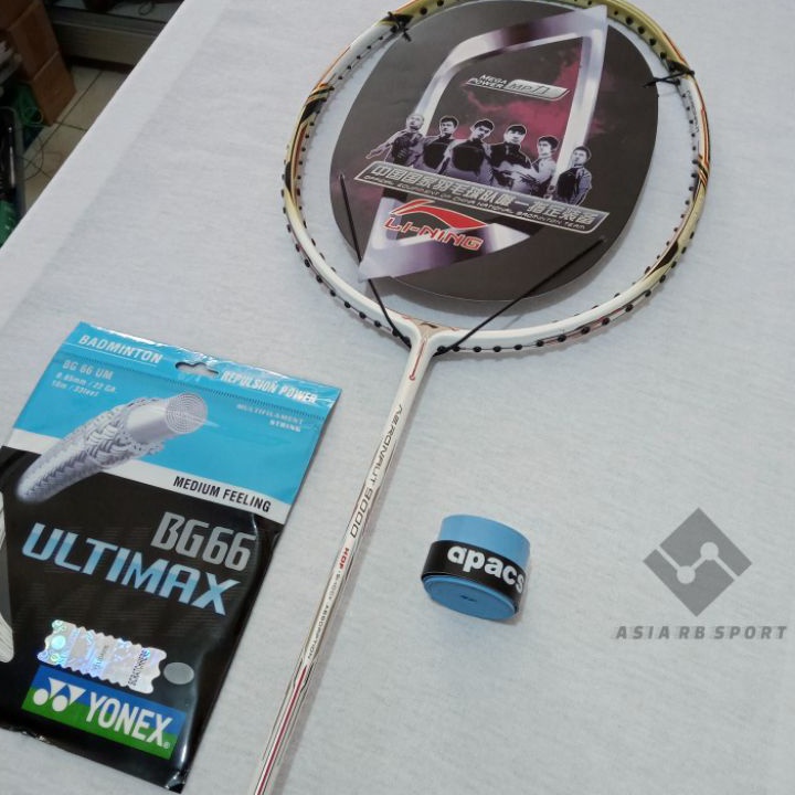 KHOF035 Raket Badminton LINING AERONAUT 9000 Asean Premium 32lbs ++