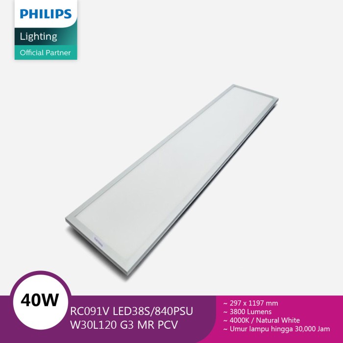 Philips Lampu Panel LED RC091V LED38S 840 PSU W30L120 G3 MR PCV