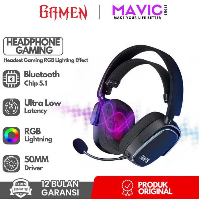 HEADSET GAMING BLUETOOTH GAMEN SHADOW WIRELESS HEADPHONE 40 WITH MIC