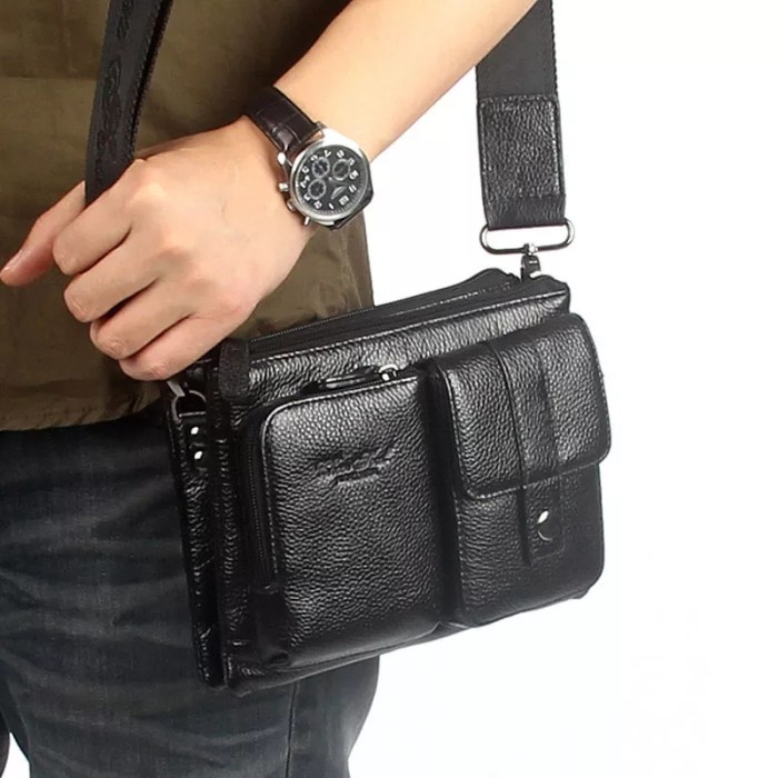✨Ready Tas Selempang Kulit Pria Branded - Tas Tangan - Tas Hp Pinggang 3090 Berkualitas