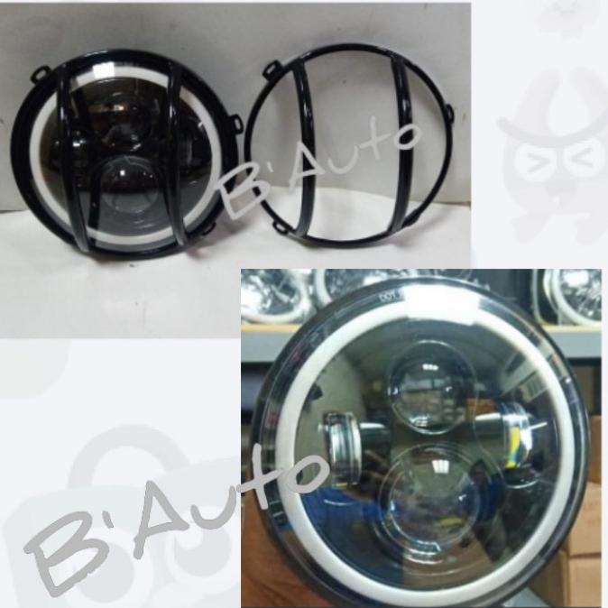 Lampu Led Headlamp 7inch + Bracket Ring Jeep,Jimny,Hardtop